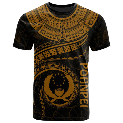 Pohnpei Polynesian T-Shirt - Pohnpei Waves (Golden)