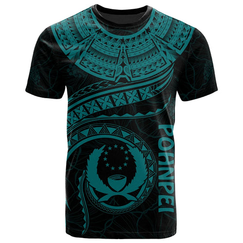 Pohnpei Polynesian T-Shirt - Pohnpei Waves (Turquoise)