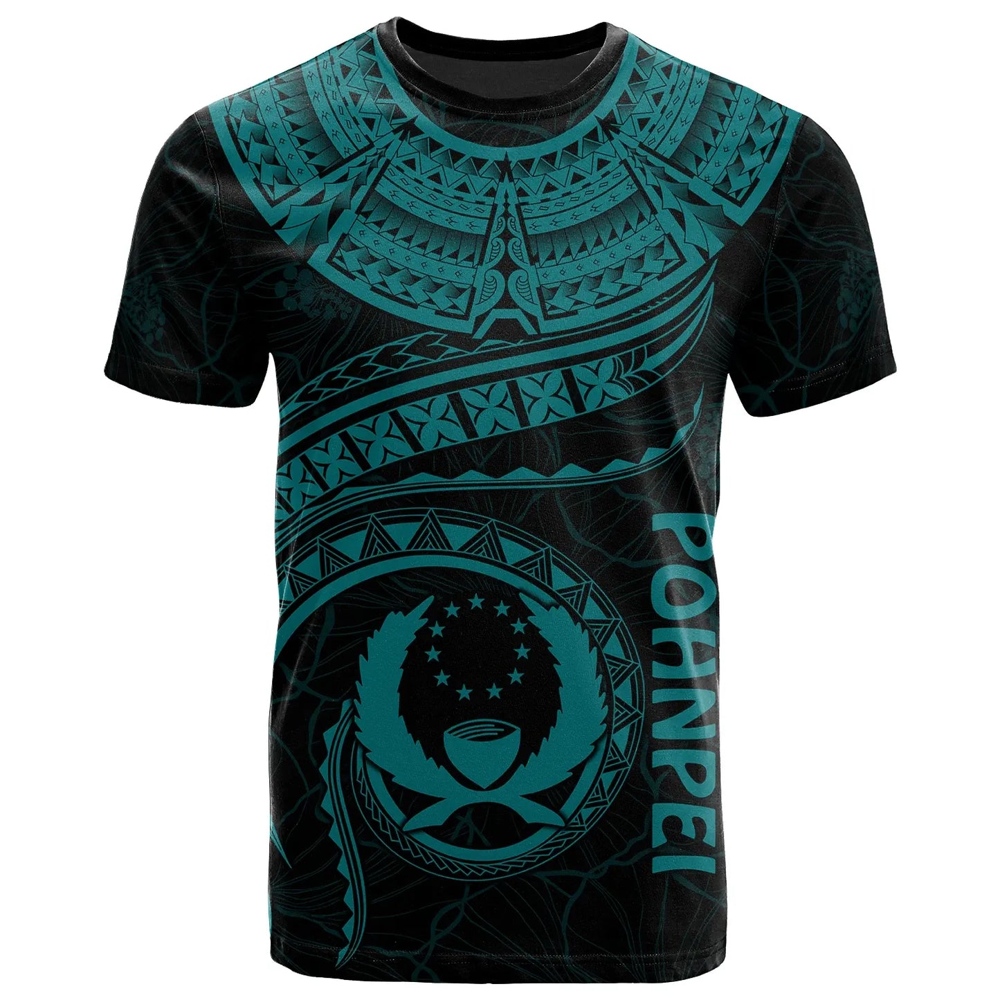 Pohnpei Polynesian T-Shirt - Pohnpei Waves (Turquoise)