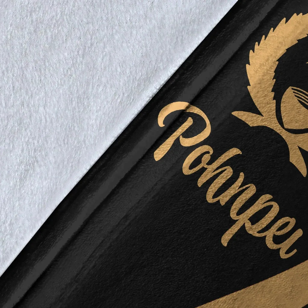Pohnpei Premium Blanket - Gold Polynesian Tentacle Tribal Pattern