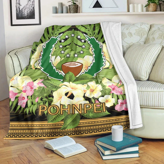 Pohnpei Premium Blanket - Polynesian Gold Patterns Collection