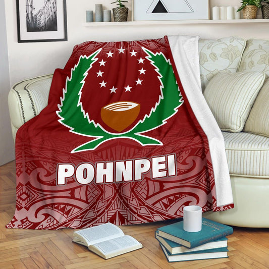 Pohnpei Premium Blanket - Red Fog Style