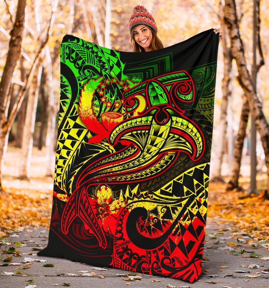 Pohnpei Premium Blanket - Reggae Shark Polynesian Tattoo