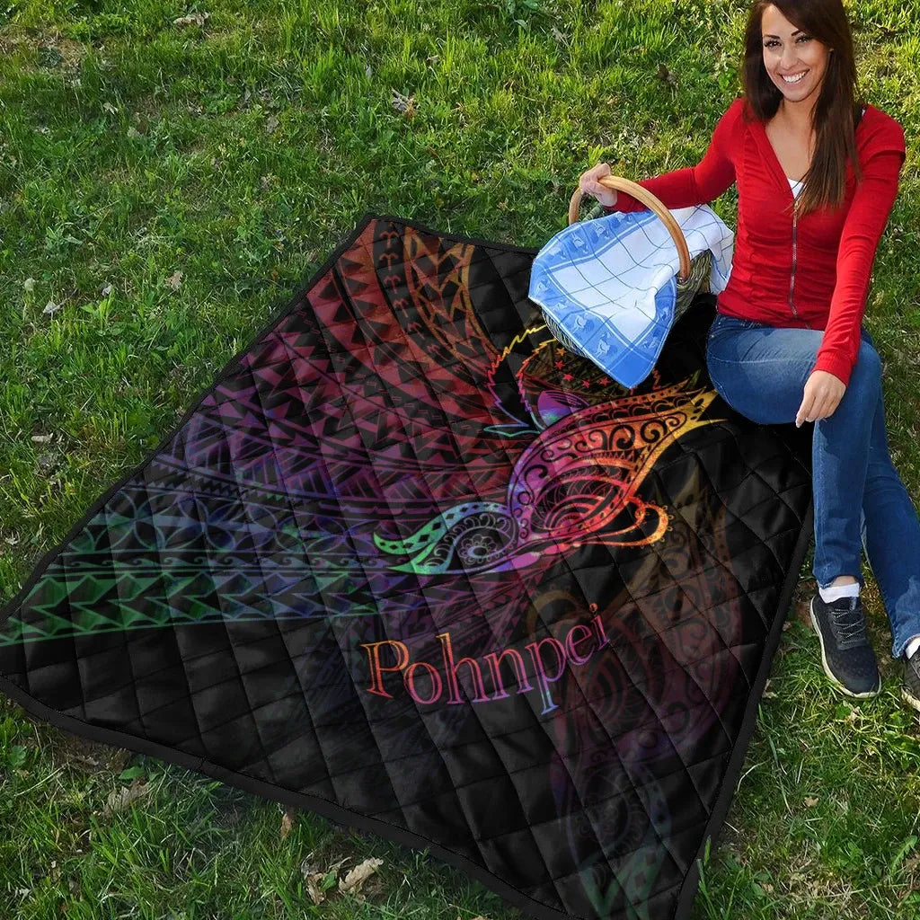 Pohnpei Premium Quilt - Butterfly Polynesian Style