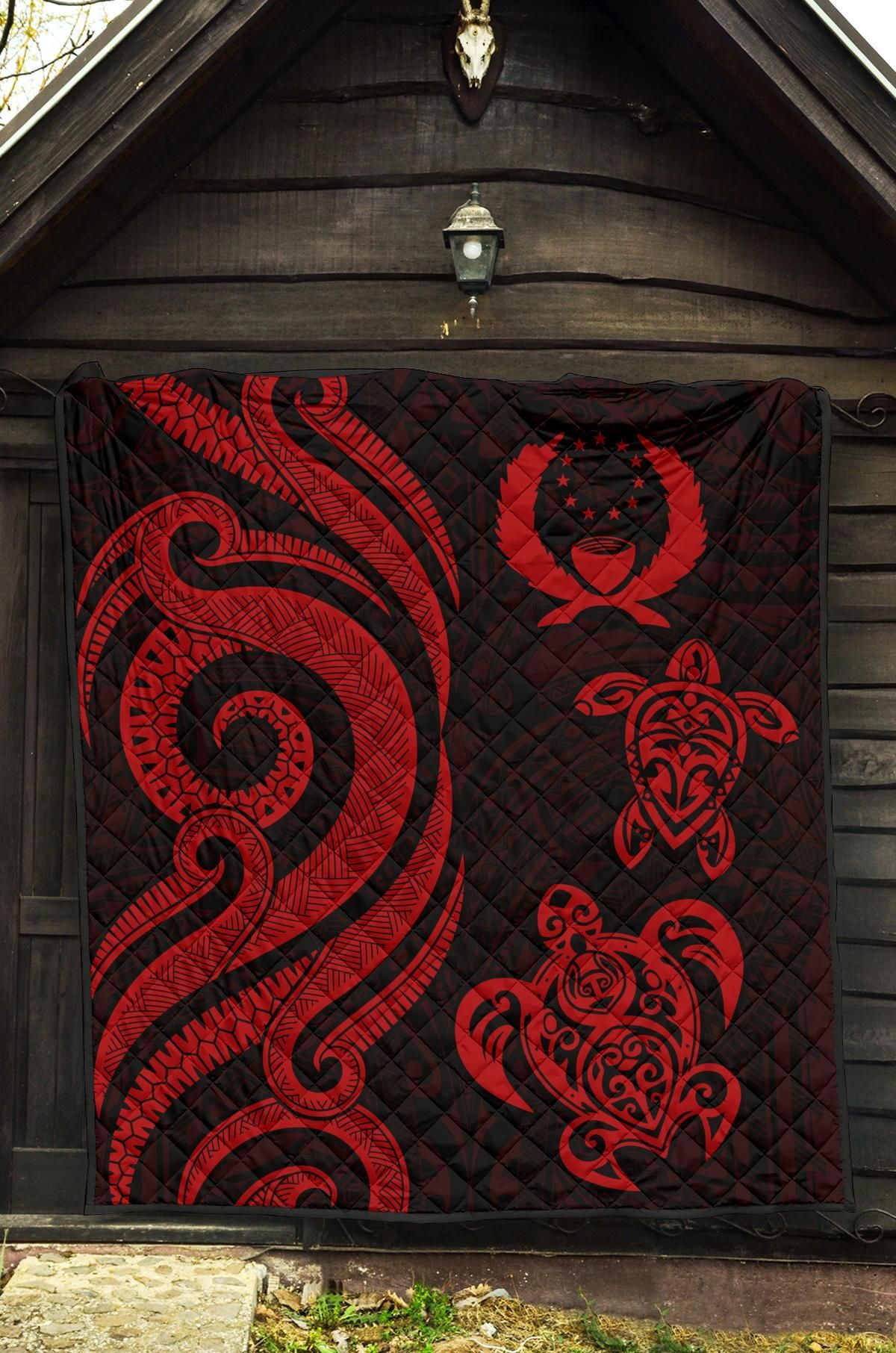 Pohnpei Premium Quilt - Red Tentacle Turtle