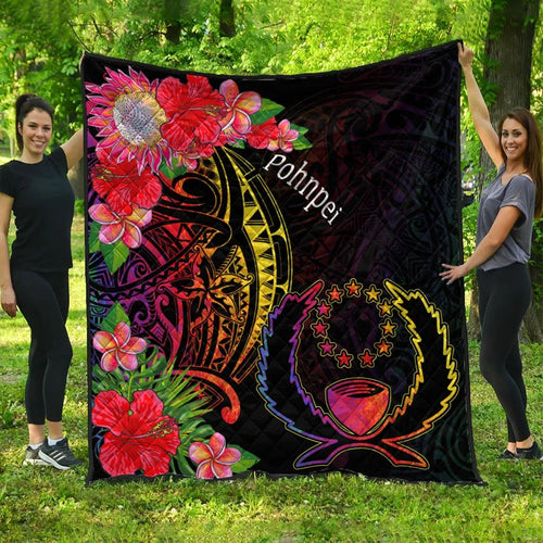 Pohnpei Premium Quilt - Tropical Hippie Style