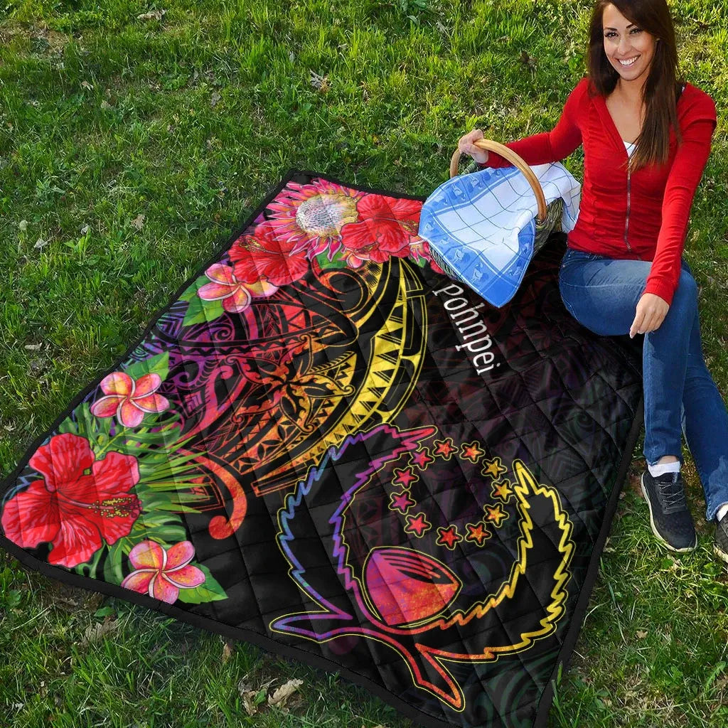 Pohnpei Premium Quilt - Tropical Hippie Style
