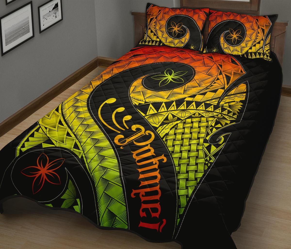 Pohnpei Quilt Bed Set - Polynesian Decorative Patterns