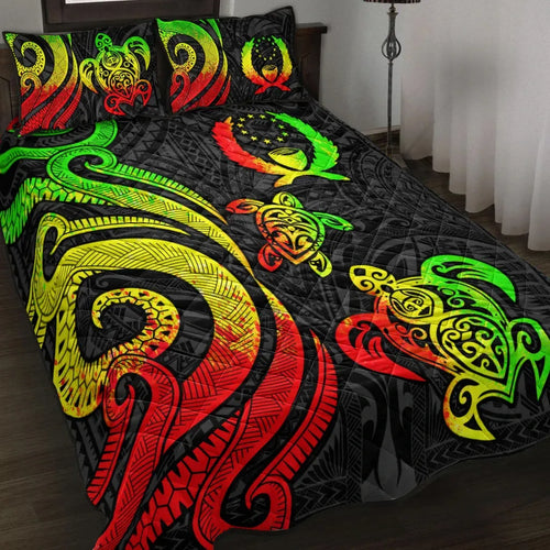 Pohnpei Quilt Bed Set - Reggae Tentacle Turtle