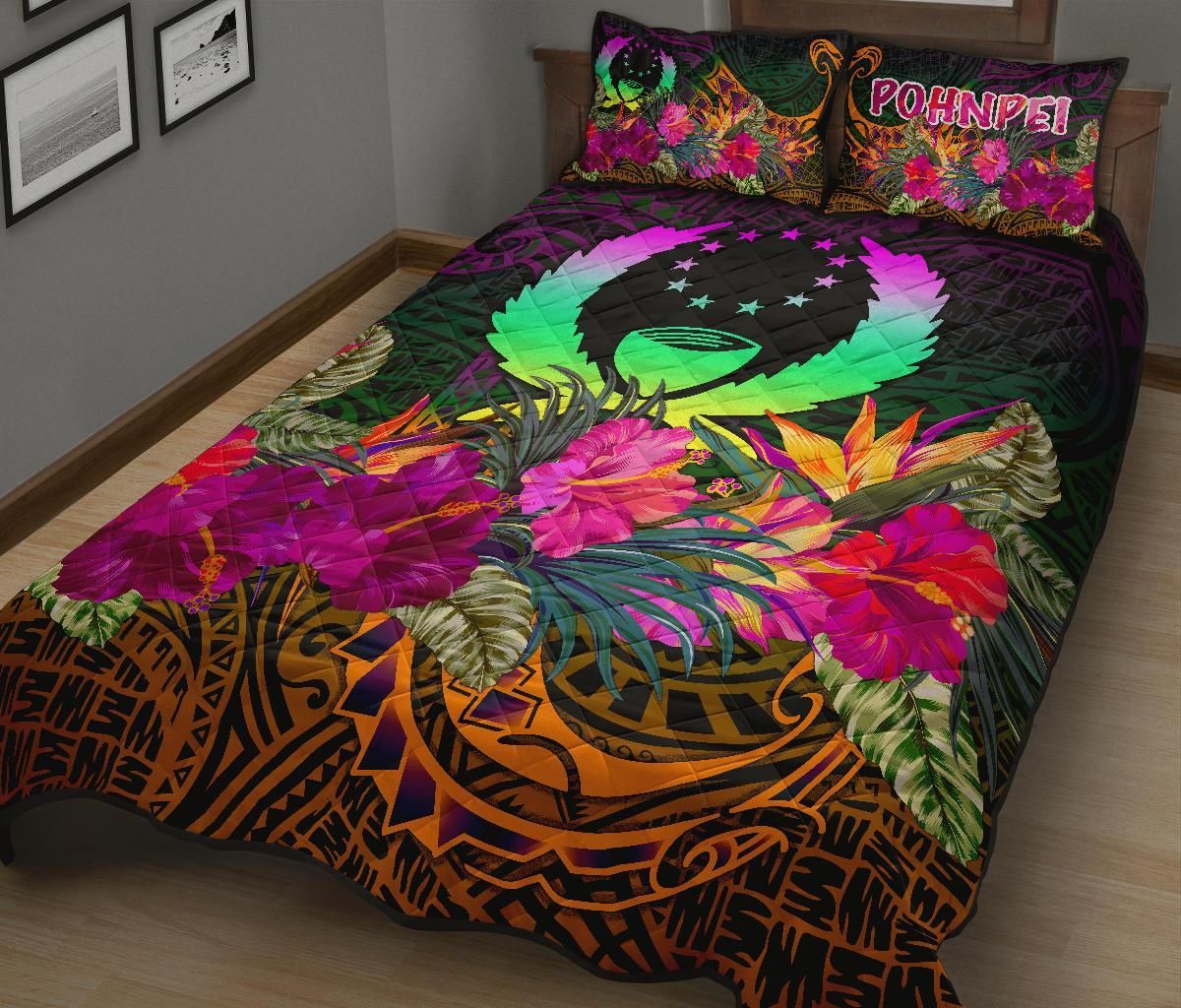 Pohnpei Quilt Bed Set - Summer Hibiscus