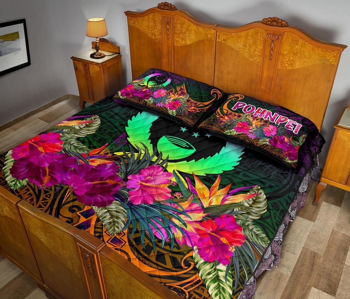 Pohnpei Quilt Bed Set - Summer Hibiscus