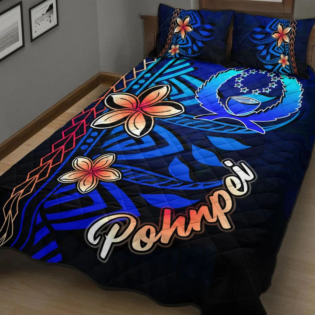 Pohnpei Quilt Bed Set - Vintage Tribal Mountain