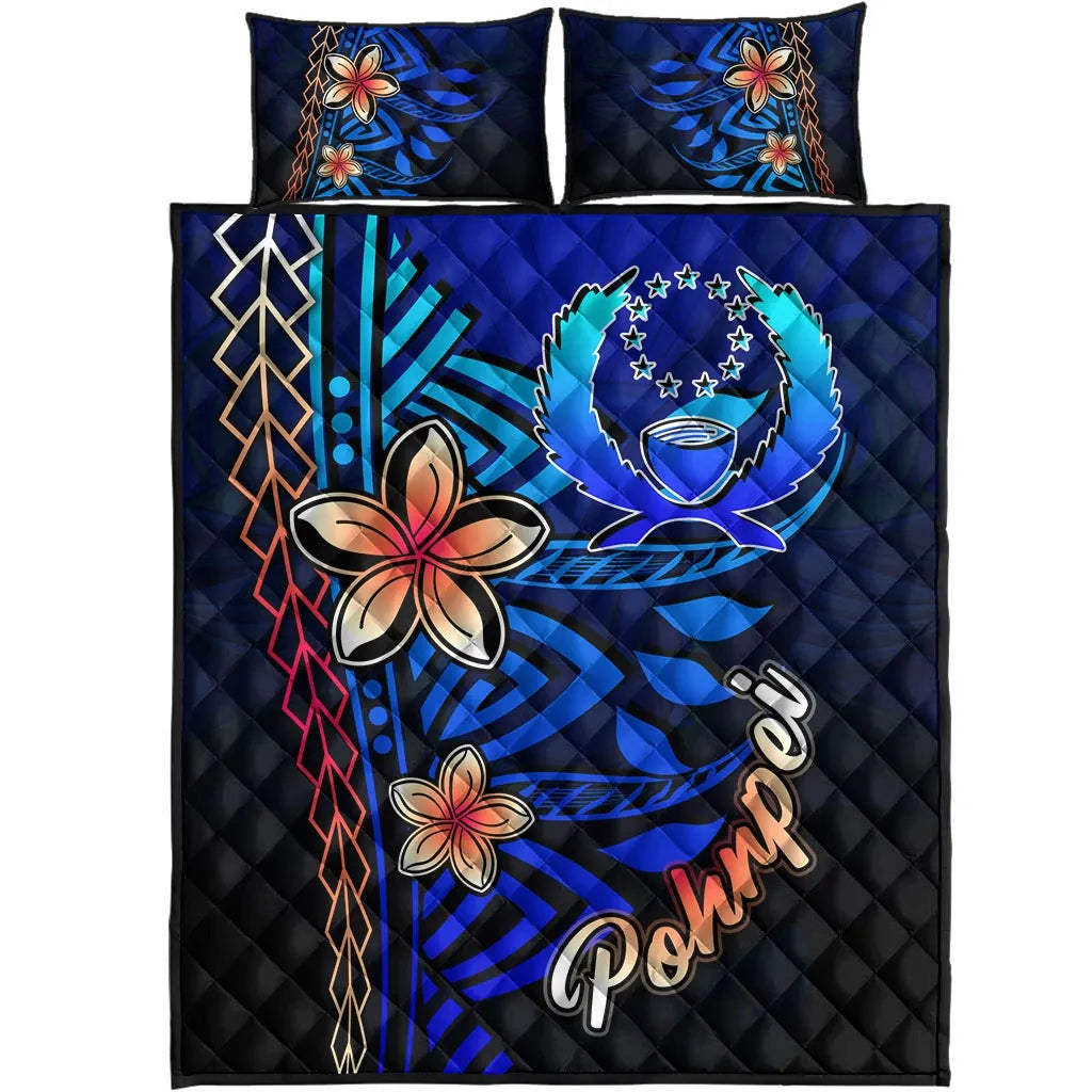 Pohnpei Quilt Bed Set - Vintage Tribal Mountain