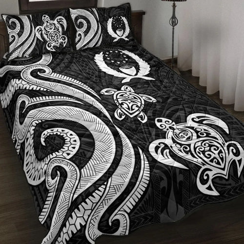 Pohnpei Quilt Bed Set - White Tentacle Turtle