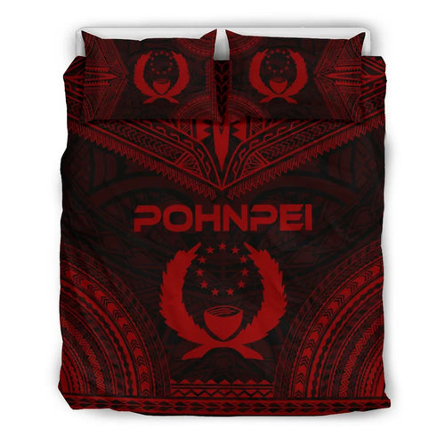 Pohnpei Polynesian Chief Duvet Cover Set - Red Version