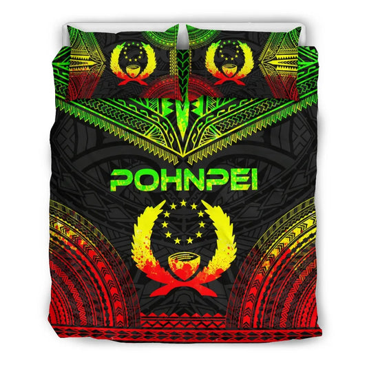 Pohnpei Polynesian Chief Duvet Cover Set - Reggae Version