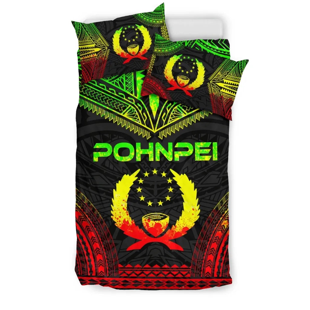 Pohnpei Polynesian Chief Duvet Cover Set - Reggae Version