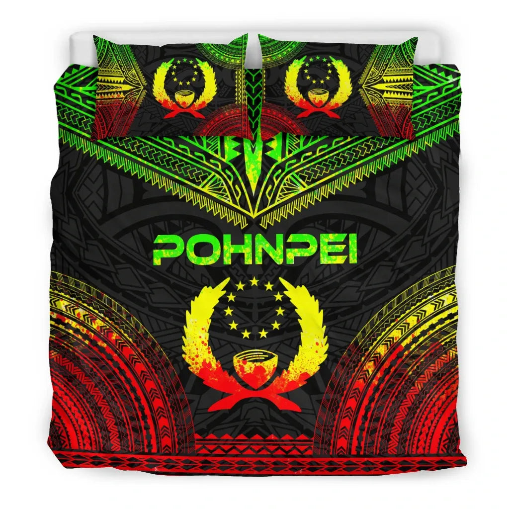 Pohnpei Polynesian Chief Duvet Cover Set - Reggae Version