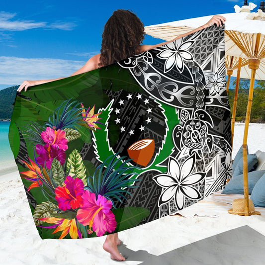 Pohnpei Sarong - Turtle Plumeria Banana Leaf