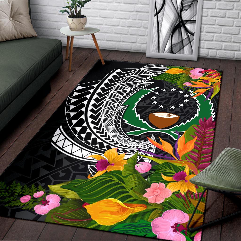 Pohnpei State Area Rug - Seal Spiral Polynesian Patterns