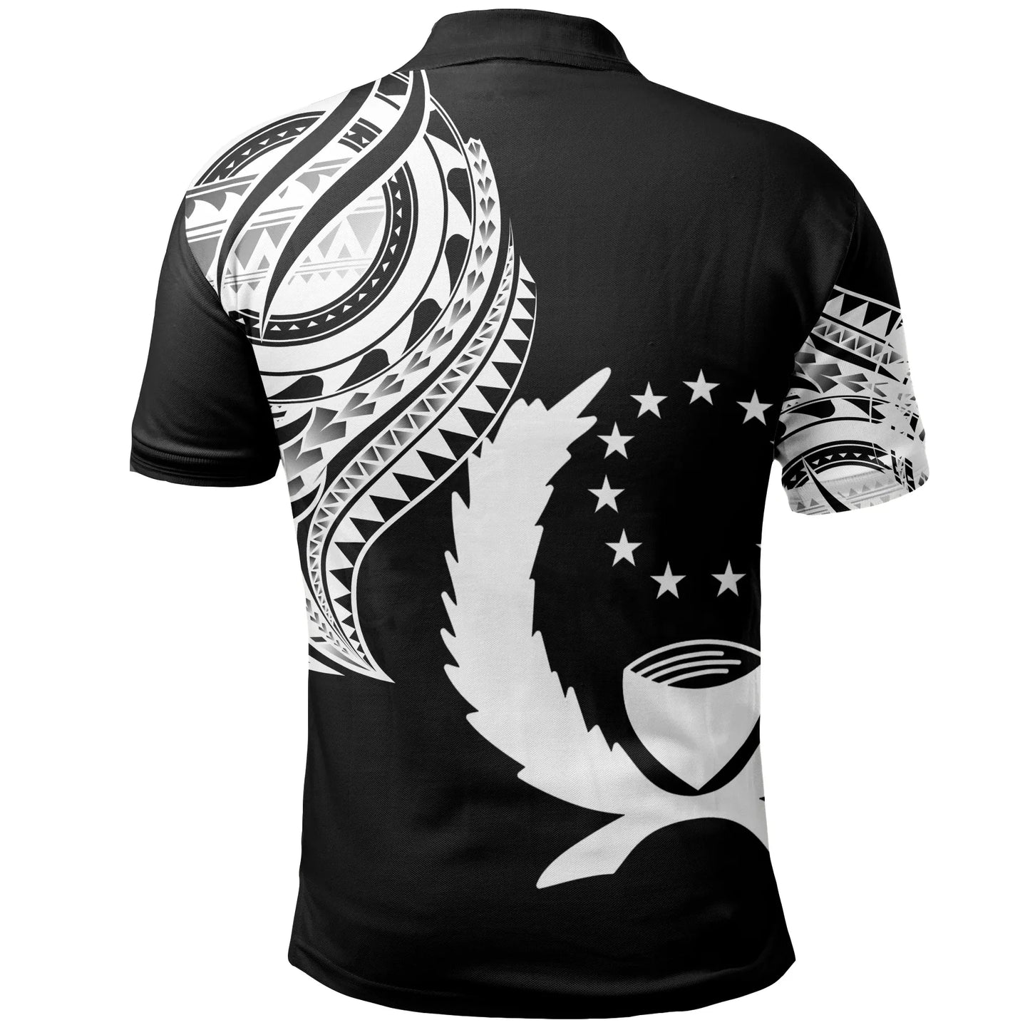 Pohnpei State Polo Shirt - Pohnpei State Tatau White Patterns With Coat Of Arms