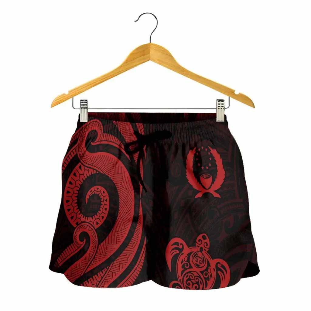 Pohnpei Women Shorts - Red Tentacle Turtle
