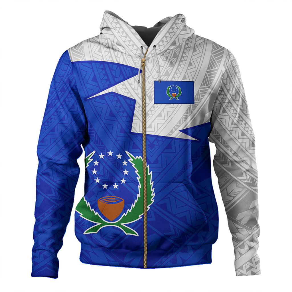 Pohnpei State Hoodie Polynesian Tattoo Flag And Coat Of Arms
