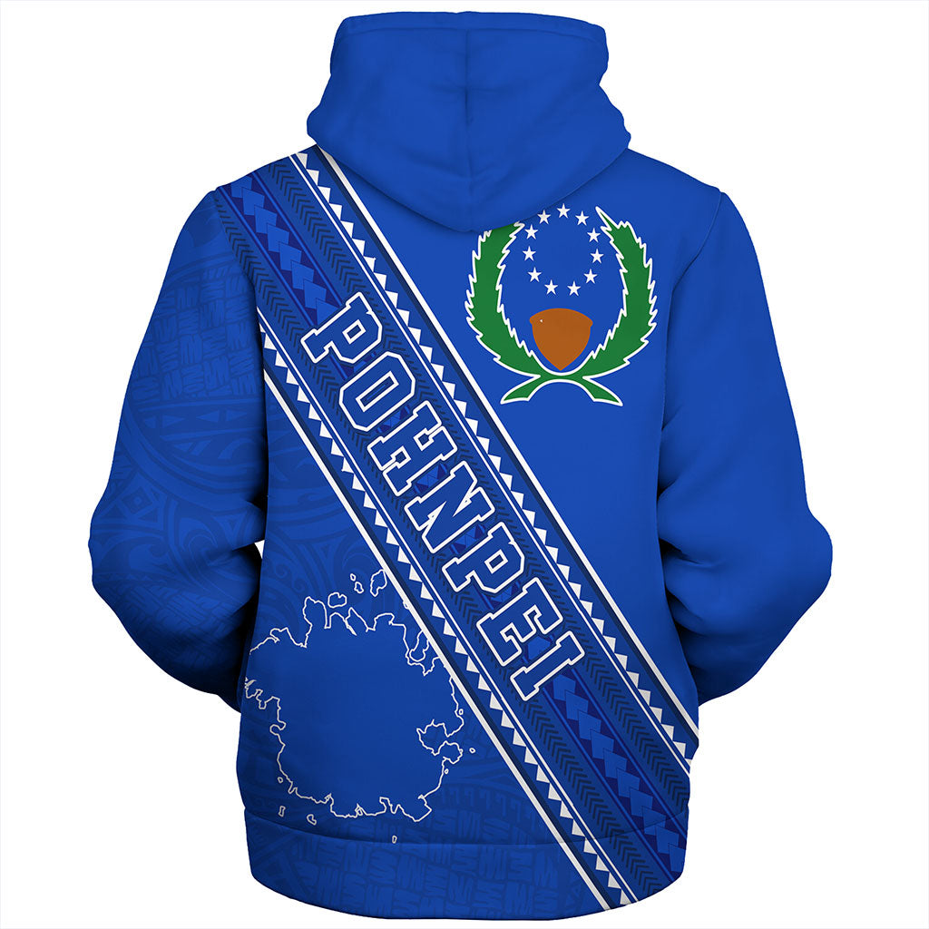 Pohnpei State Sherpa Hoodie Flag And Coat Of Arms