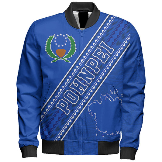 Pohnpei State Bomber Jacket Flag And Coat Of Arms