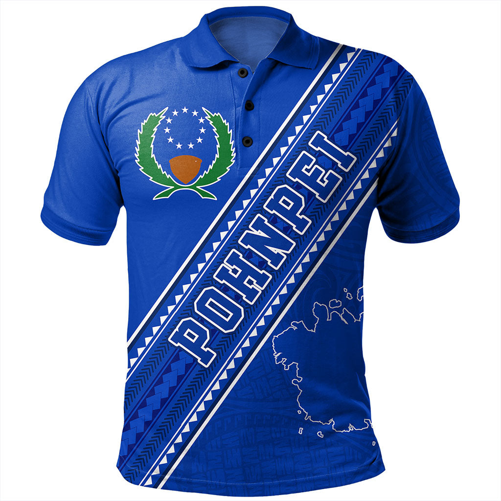 Pohnpei State Polo Shirt Flag And Coat Of Arms