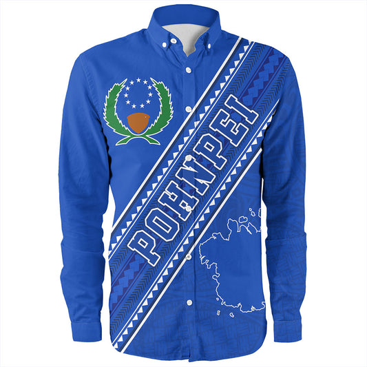 Pohnpei State Long Sleeve Shirt Flag And Coat Of Arms