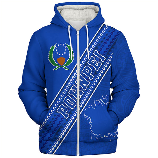 Pohnpei State Sherpa Hoodie Flag And Coat Of Arms