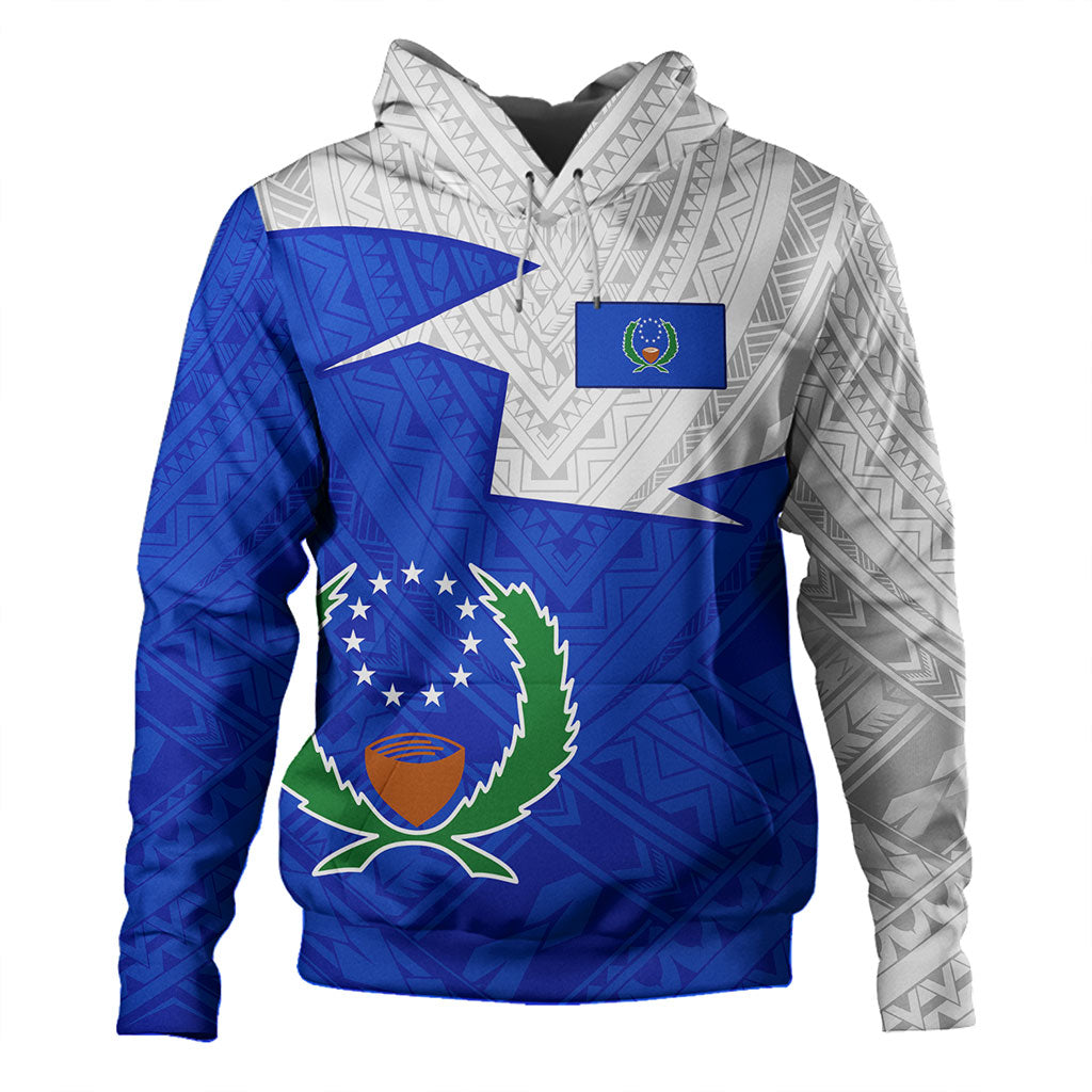 Pohnpei State Hoodie Polynesian Tattoo Flag And Coat Of Arms