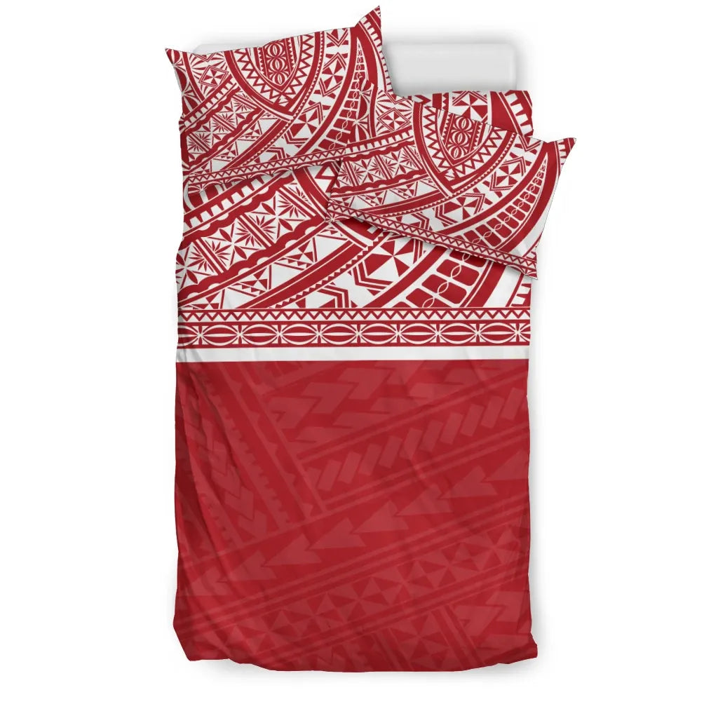 Poly Duvet Cover Set - Polynesian Red Style