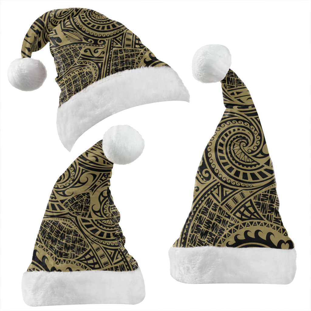 Hawaii Christmas Hat Tribal Pattern Polynesian Gold