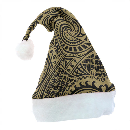 Hawaii Christmas Hat Tribal Pattern Polynesian Gold