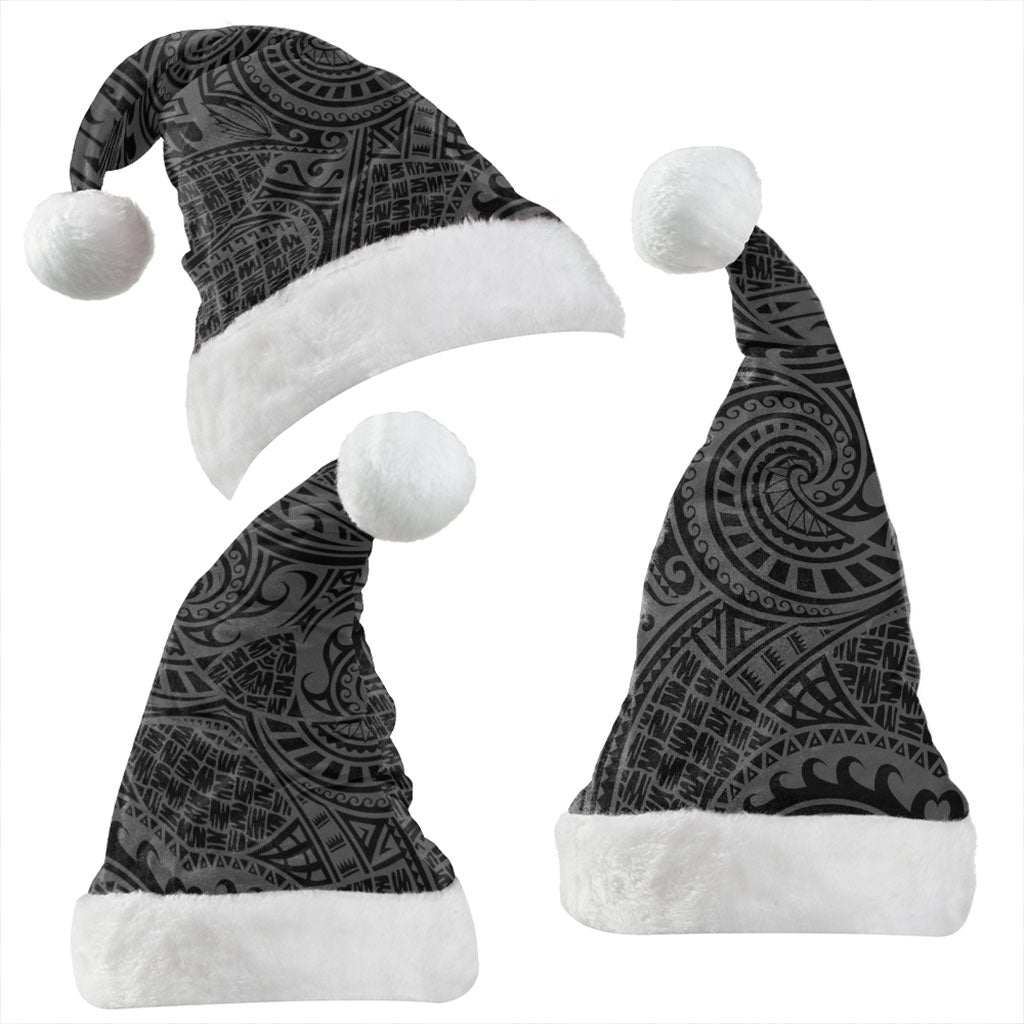 Hawaii Christmas Hat Polynesia Tribal Pattern Grey