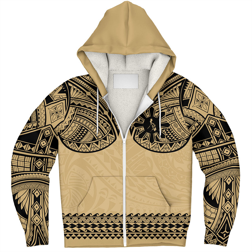 Philippines Filipinos Sherpa Hoodie Polynesian Tribal Filipinos Tattoo Sun Star