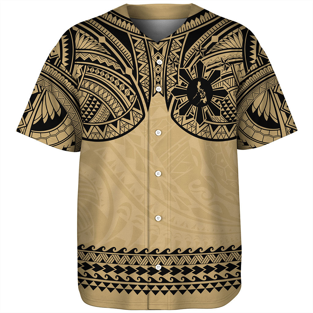 Philippines Filipinos Baseball Shirt Polynesian Tribal Filipinos Tattoo Sun Star