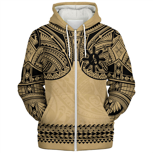 Philippines Filipinos Sherpa Hoodie Polynesian Tribal Filipinos Tattoo Sun Star