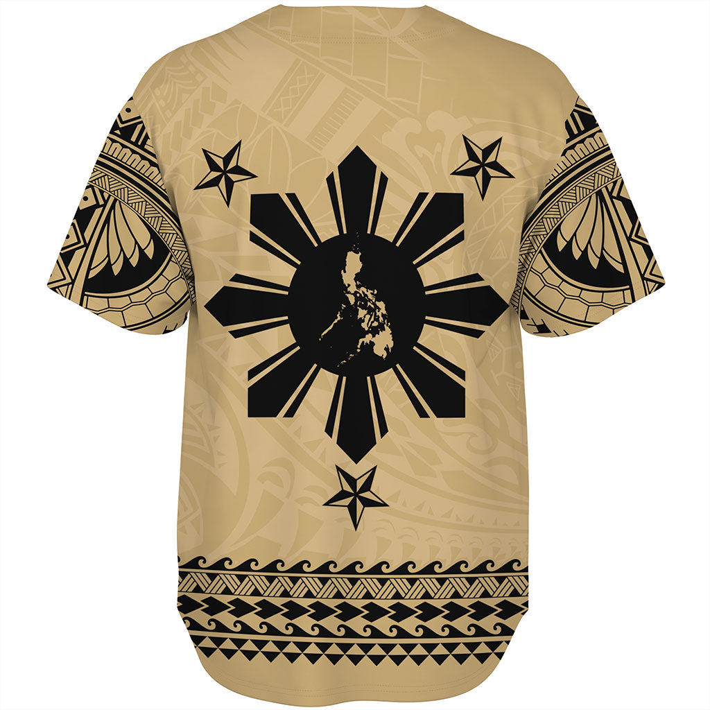 Philippines Filipinos Baseball Shirt Polynesian Tribal Filipinos Tattoo Sun Star