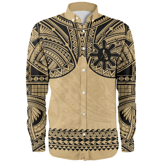 Philippines Filipinos Long Sleeve Shirt Polynesian Tribal Filipinos Tattoo Sun Star