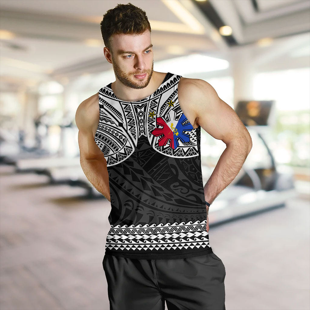 Philippines Filipinos Tank Top Polynesian Tribal Filipinos Tattoo Sun Star With Flag