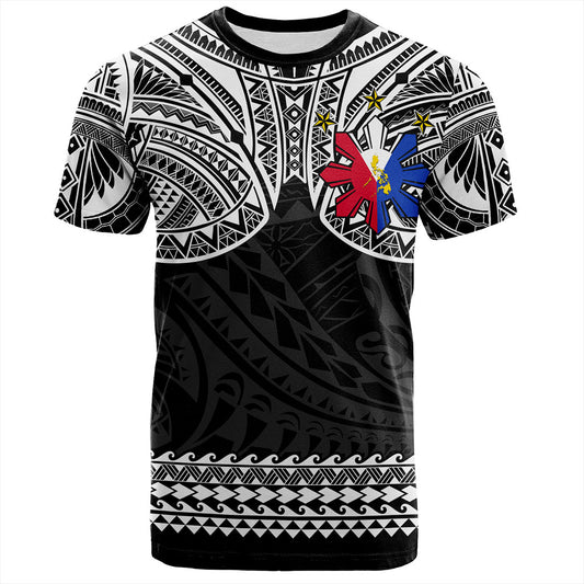 Philippines Filipinos T-Shirt Polynesian Tribal Filipinos Tattoo Sun Star With Flag