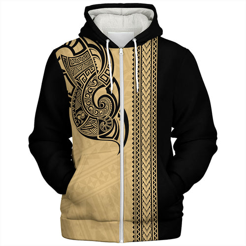 Hawaii Sherpa Hoodie Polynesia Tribal Tattoo