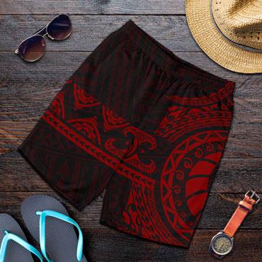 Polynesian All Over Print Men Short - Red Version