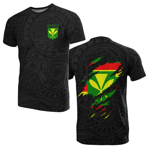 Hawaii All Over Print T-Shirt - Hawaii Kanaka Maoli Flag