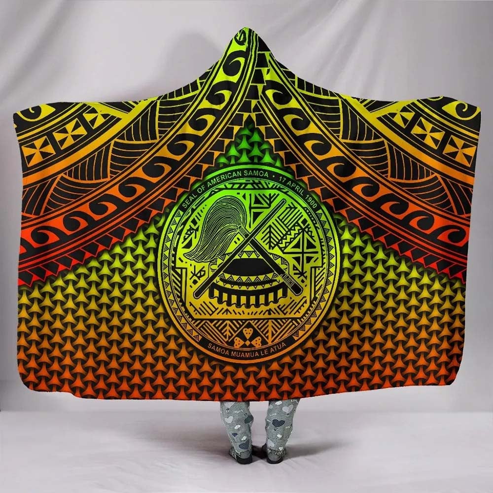 Polynesian American Samoa Hooded Blanket - Reggae Vintage Polynesian Patterns