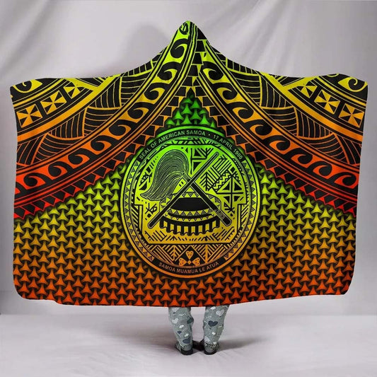 Polynesian American Samoa Hooded Blanket - Reggae Vintage Polynesian Patterns