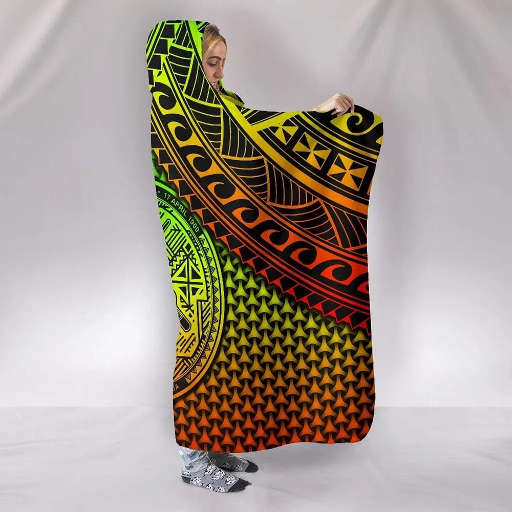 Polynesian American Samoa Hooded Blanket - Reggae Vintage Polynesian Patterns